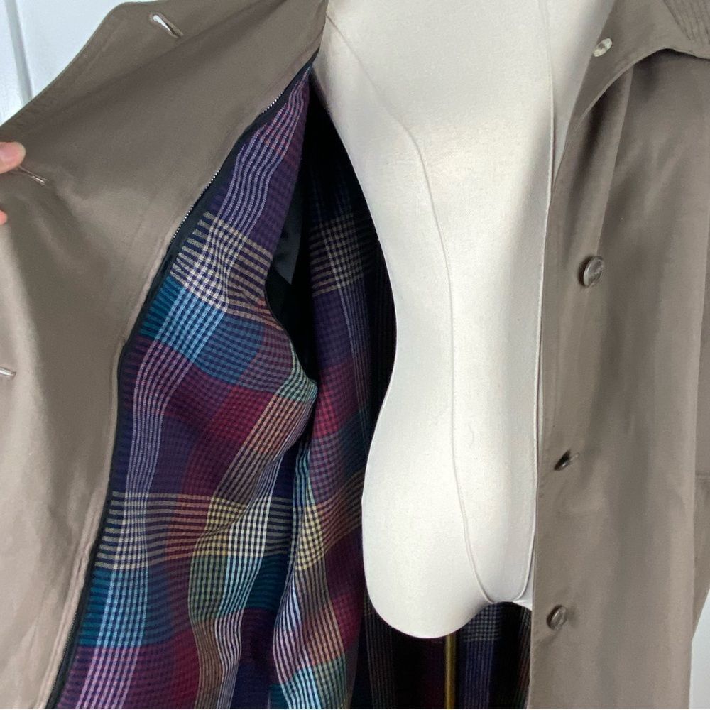 Vintage Winning Edge Womens Tan Trench Coat All-weather Office Career Academia - Picture 8 of 15
